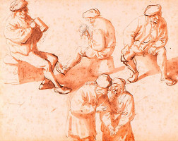 Isaac van Ostade – Studie sedláků 