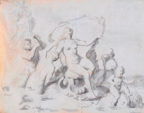 Giovanni Lanfranco - podle – Galatea tažená delfíny 