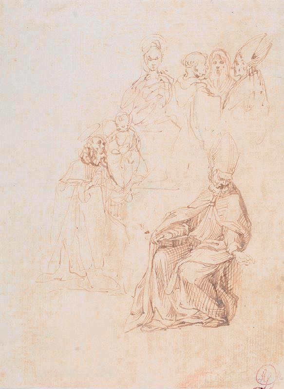 Francesco Vanni (?) – Studie kompozice s Madonou