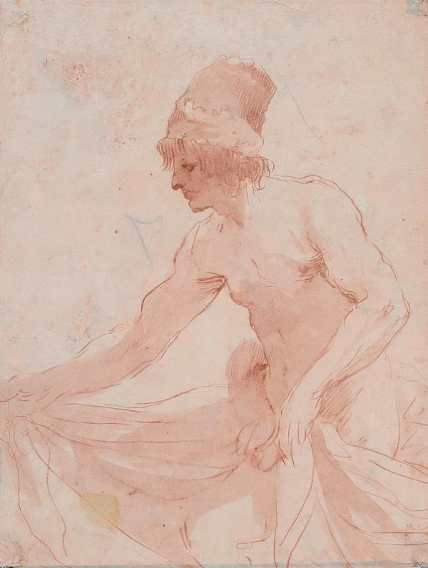 Giov. Franc. Barbieri zv. Guercino - následovník – Figura muže s pokrývkou hlavy 