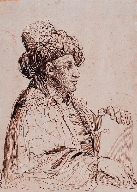 Giov. Franc. Barbieri zv. Guercino - následovník – Muž v turbanu s knihou