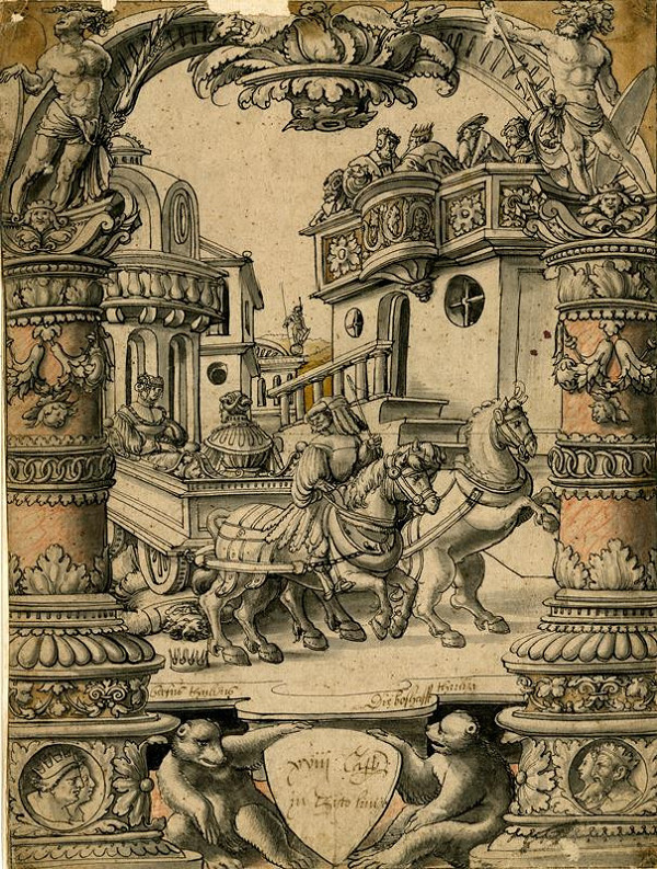 neznámý malíř bernský – Tullia jede vozem přes otcovo mrtvé tělo 