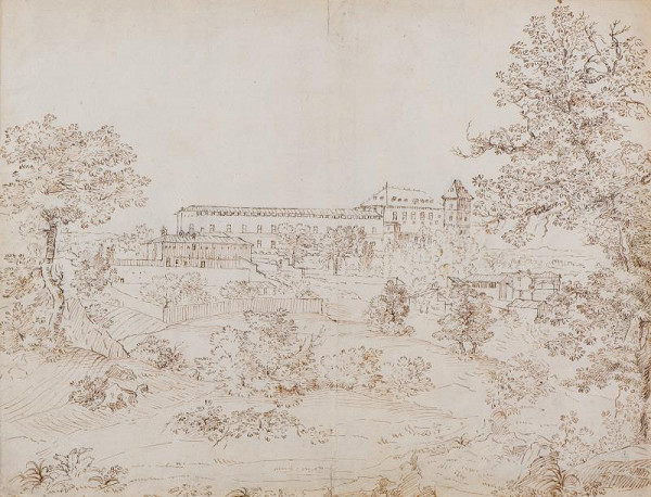 neznámý malíř italský – Krajina se zámkem 