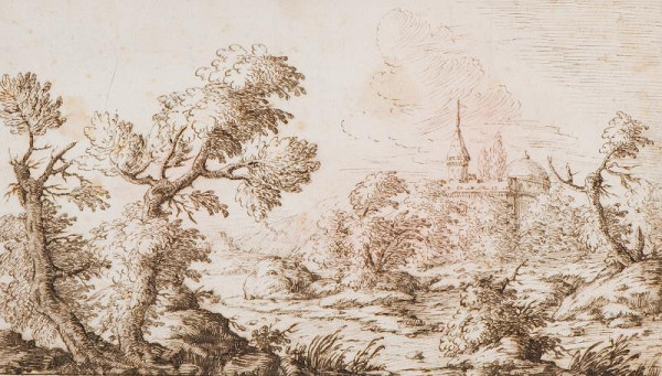 neznámý malíř italský – Krajina s architekturou 