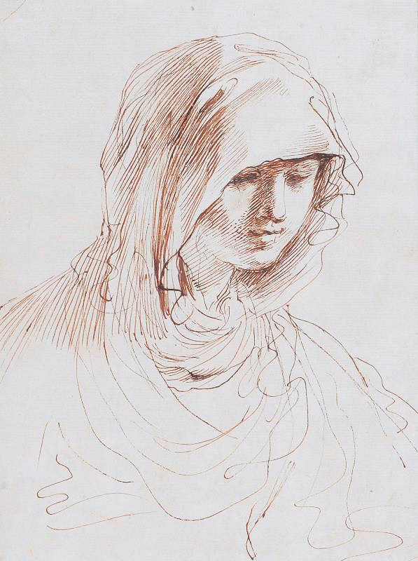 Giov. Franc. Barbieri zv. Guercino - následovník – Hlava Panny Marie
