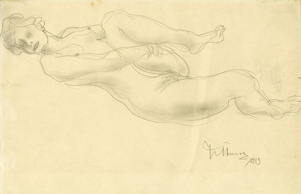 Jan Štursa – Ležící ženský akt 