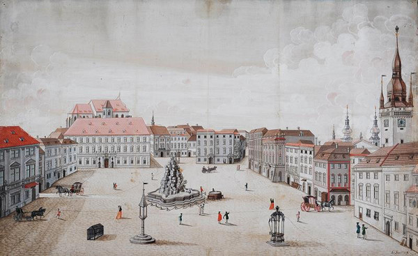 Josef Maserle - kopista – Zelný trh od východu v 2. pol. 18. století 