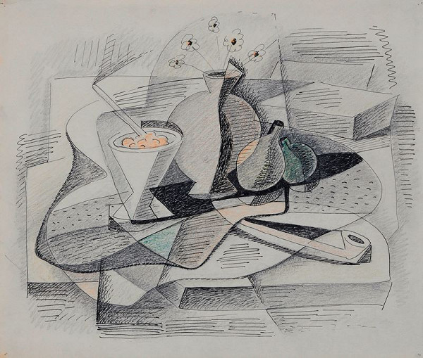 Jaroslav Král – Zátiší s pohárem a vázou 