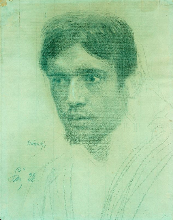 Max Švabinský – Studie hlavy muže k obrazu Splynutí duší 