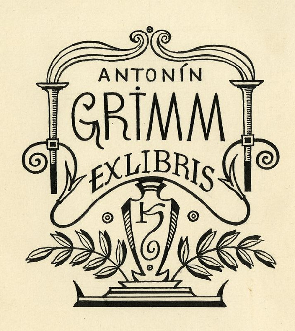 Jan Konůpek – Návrh na:  Antonín Grimm Ex libris 