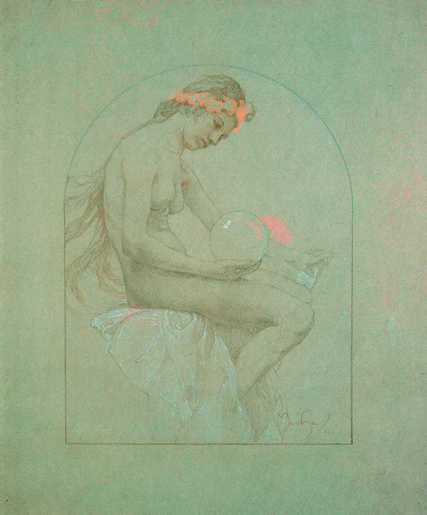 Alfons Mucha – Dívka s koulí 