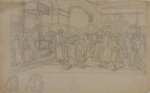 Václav Brožík – Studie k obrazu Jiřík Poděbradský volen za krále českého 