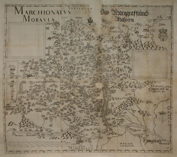 Paulus (Paul) Fabritius – Mapa  Moravy  z  1569