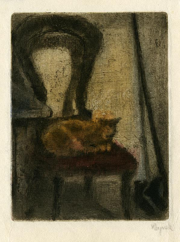 Bohuslav Reynek – Kočka na židli
