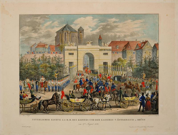 Alois Wolf – Slavnostní  vjezd  rakouského  císaře  a  císařovny  do  Brna.