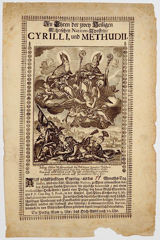 Franz Ambros Dietel – Oznámení  slavnostní  mše  a  kázání  na  počest  moravských  národních  apoštolů  Cyrila  a  Metoděje 