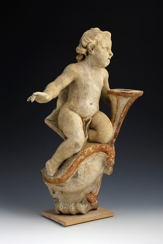 neznámý sochař brněnský – Putto - světlonoš na kartušové konzole