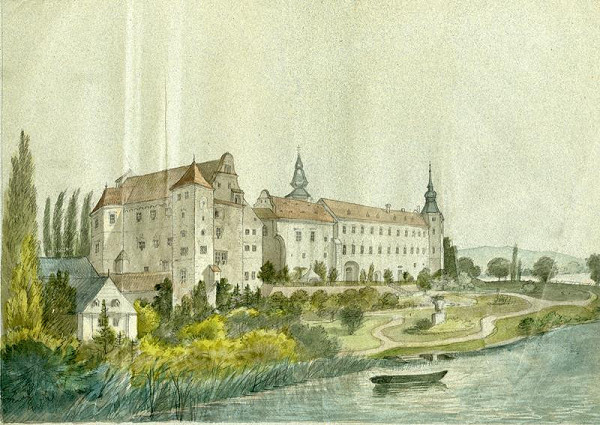 František (Franz) Richter – Pohled na zámek v Telči
