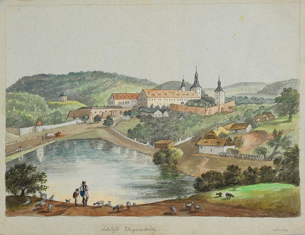 František (Franz) Richter – Uherčice-pohled na zámek