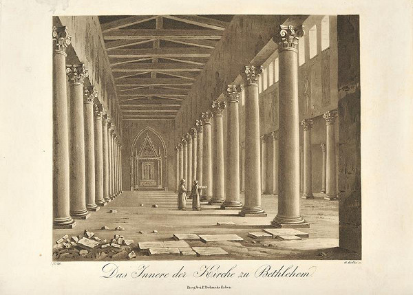 Georg (Jiří) Döbler – Interiér betlémského chrámu (pohledy z Orientu) 