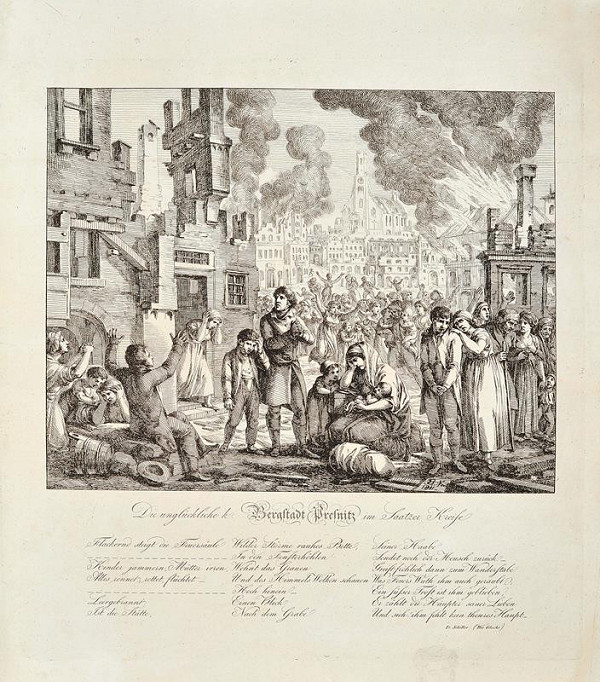 Josef Bergler – Požár Březnice v Žateckém kraji 