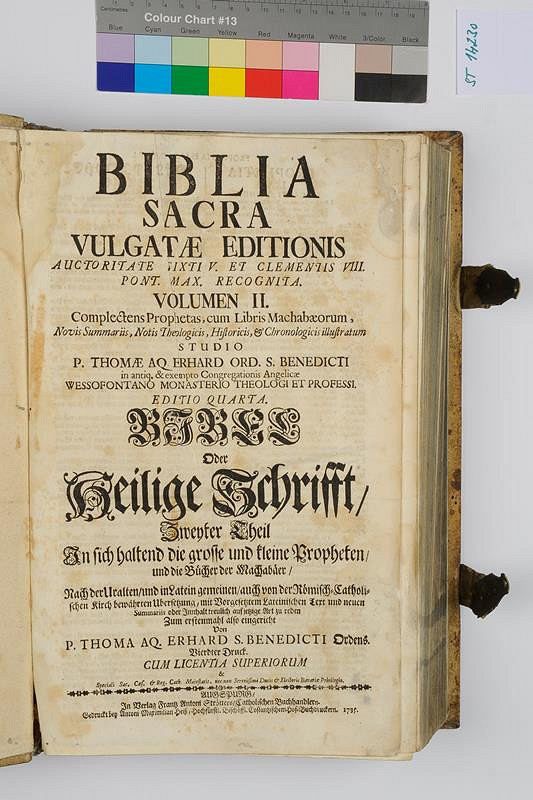 neznámý autor, Franz Anton Strötter, Anton Maxmilian Heiß – Biblia Sacra vulgatae editiones. Volumen II