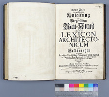 Johann Friedrich Penther, Johann Andreas Pfeffel – Erster Theil einer ausführlichen Anleitung zur bürgerlichen Bau-Kunst 