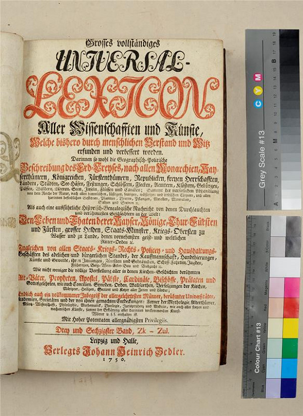 neurčený autor, Heinrich Johann Zedler – Grosses vollständiges Universal Lexicon. Drey und sechzigster Band 