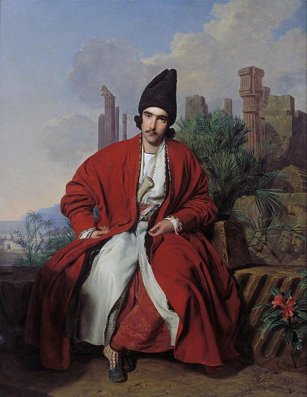 Ferdinand Georg Waldmüller – Sedící Řek v rudém plášti