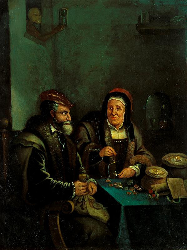 neznámý malíř německý podle holandského – Lakomec (Vanitas)