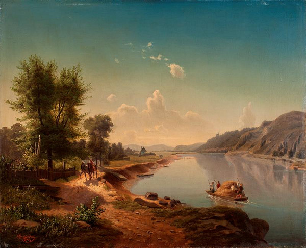 Jan Václav Kautský – Partie na Vltavě u Prahy 