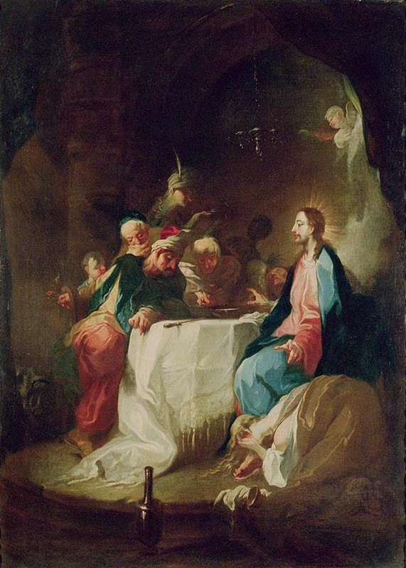 Franz Anton Maulbertsch – Maří Magdalena maže mastmi nohy Kristovy při hostině u Šimona - farizeje