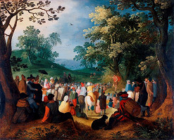 Nicolaes de Bruyn – Kázání sv. Jana Křtitele 