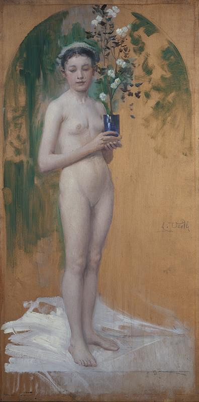 Eduard Veith – Dívčí akt s květinou
