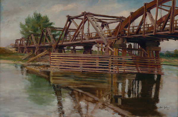 Antonín Balcar – Pohled na dřevěný Libeňský most 