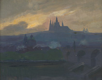 Vladislav Röhling – Hradčany při západu slunce 