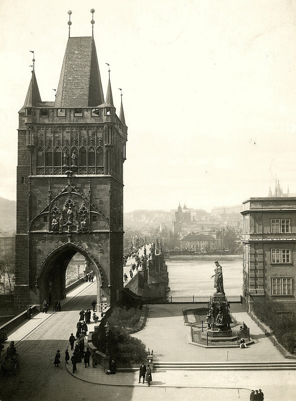 Rudolf Bruner-Dvořák – Pohled na Karlův most z ochozu Nejsvětějšího Salvátora
