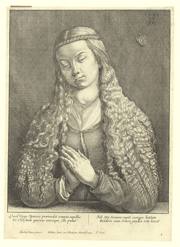 Václav Hollar – Dívka s rozpuštěnými vlasy, podle Albrechta Dürera