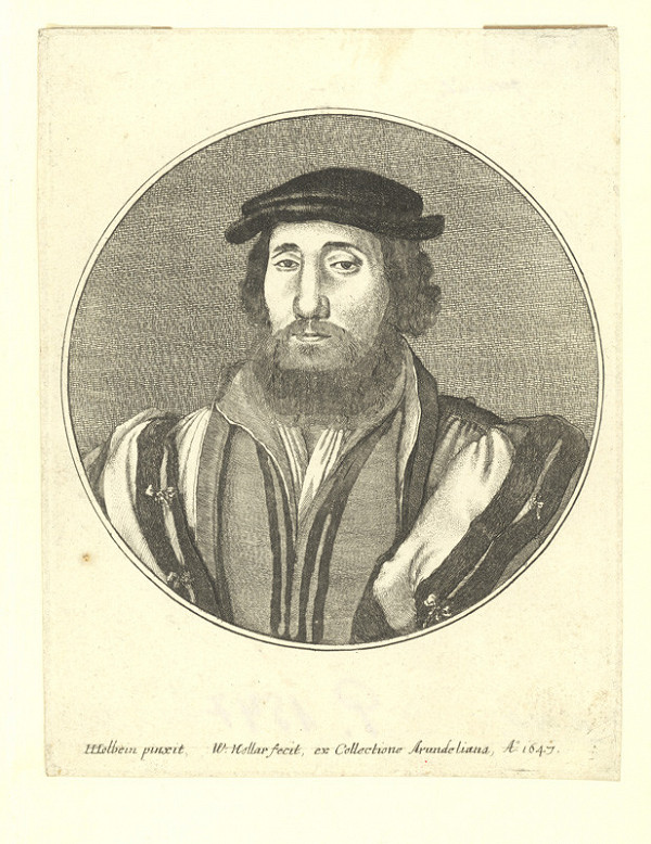 Václav Hollar – Muž v baretu, podle Hanse Holbeina