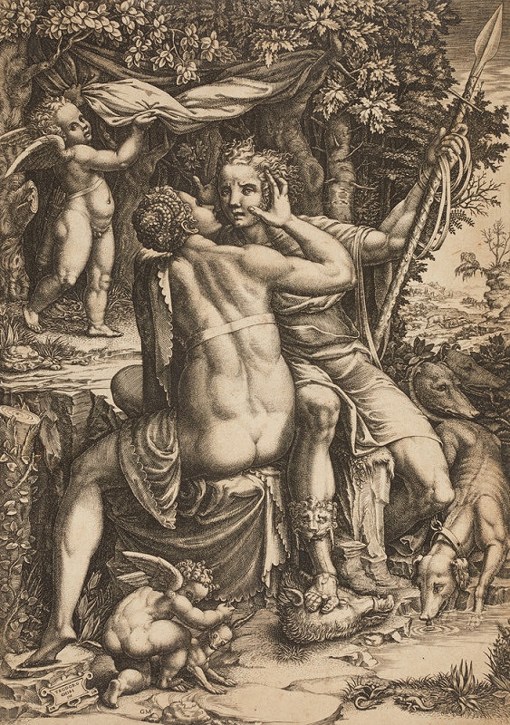 Giorgio Ghisi – Venuše a Adonis (podle T. Ghisi)