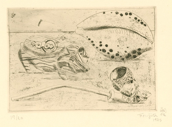 Léonard Tsuguharu Foujita – Zátiší s dýmkou a lasturou 