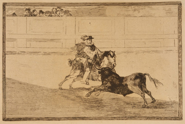 Francisco José de Goya y Lucientes – Španělský šlechtic zápasící s býkem (z cyklu La Tauromaquia No. 13)