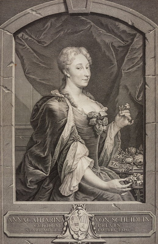 Georg Martin Preissler – Podobizna Anny Kateřiny ze Scheidlinu, roz. Previn, ve věku 45 let (podle Jana Kupeckého)