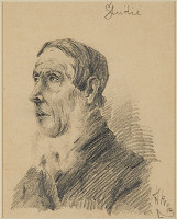 Karel Hlaváček – Studie hlavy muže s vousy 