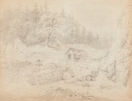 August Bedřich Piepenhagen – Vodní pila v lese 