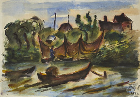 Friedrich Feigl – Krajina na břehu řeky 