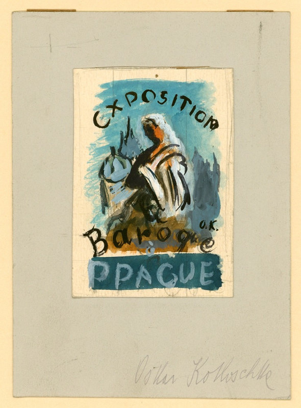 Oskar Kokoschka – návrh na obálku Exposition Baroque-Prague