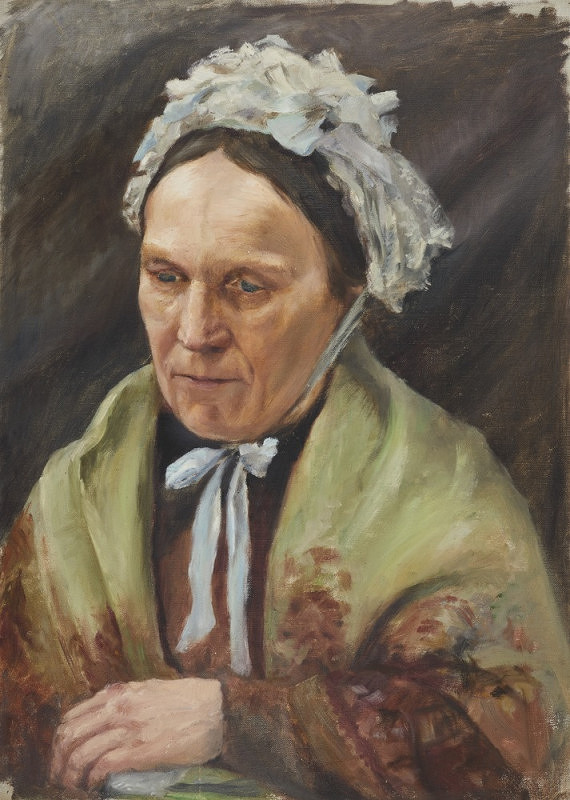 Hermína Schlägerová – Žena v zeleném šátku s bílým čepcem