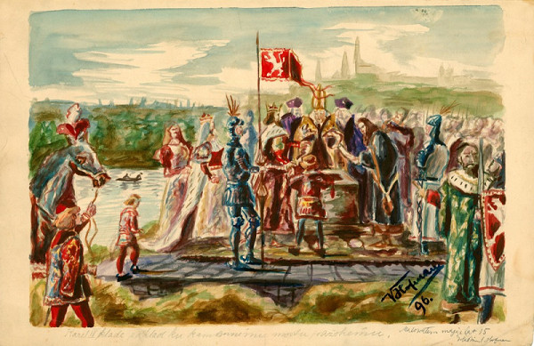 Wlastimil Hofman – Karel IV. zakládá kamenný most