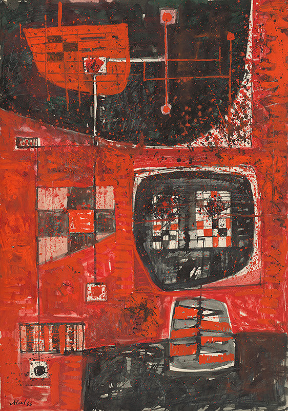 Svetozár Abel – Postava s červeným pozadím 